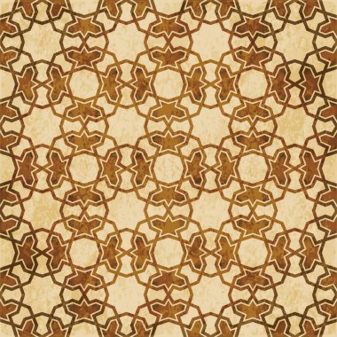 Retro kahverengi Islam sorunsuz geometri desen arka plan Doğu s