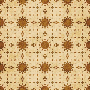 Retro kahverengi Islam sorunsuz geometri desen arka plan Doğu s