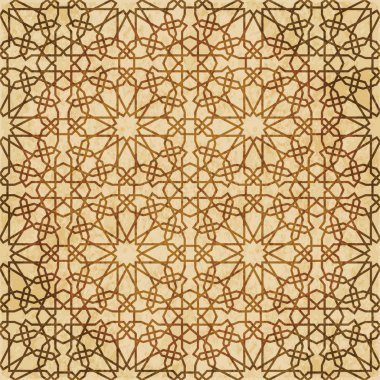 Retro kahverengi Islam sorunsuz geometri desen arka plan Doğu s