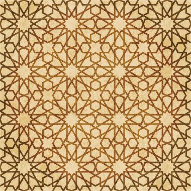 Retro kahverengi Islam sorunsuz geometri desen arka plan Doğu s