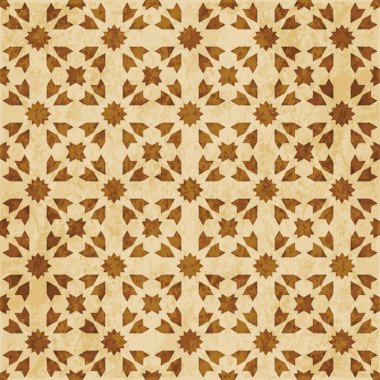 Retro kahverengi Islam sorunsuz geometri desen arka plan Doğu s
