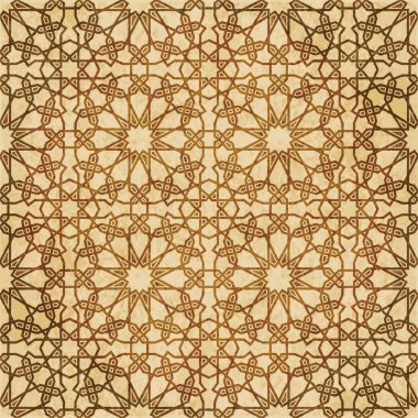 Retro kahverengi Islam sorunsuz geometri desen arka plan Doğu s