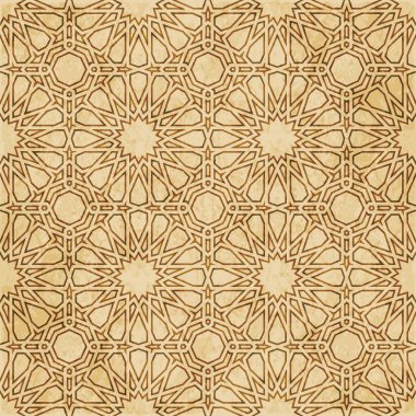 Retro kahverengi Islam sorunsuz geometri desen arka plan Doğu s