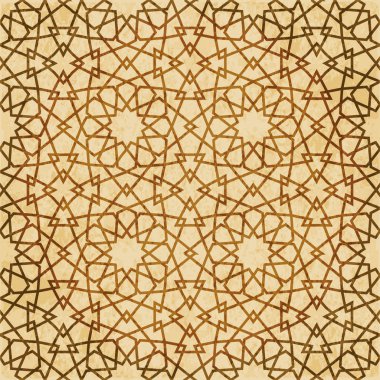 Retro kahverengi Islam sorunsuz geometri desen arka plan Doğu s