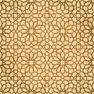 Retro kahverengi Islam sorunsuz geometri desen arka plan Doğu s