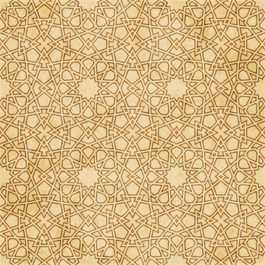 Retro kahverengi Islam sorunsuz geometri desen arka plan Doğu s