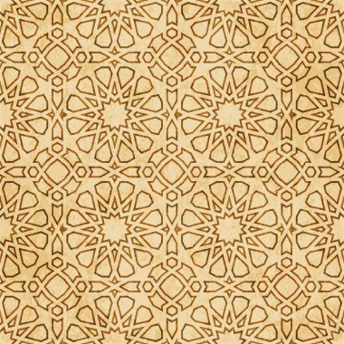 Retro kahverengi Islam sorunsuz geometri desen arka plan Doğu s