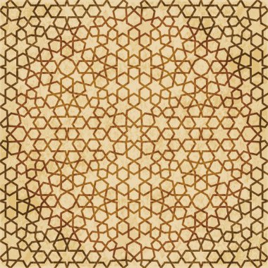 Retro kahverengi Islam sorunsuz geometri desen arka plan Doğu s