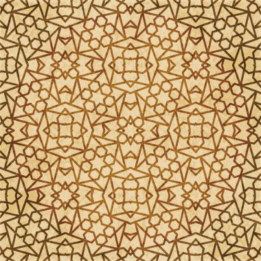 Retro kahverengi Islam sorunsuz geometri desen arka plan Doğu s