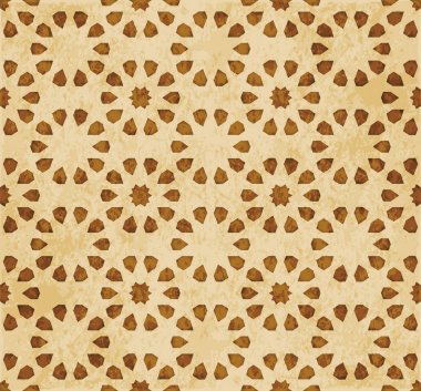 Retro kahverengi Islam sorunsuz geometri desen arka plan Doğu s