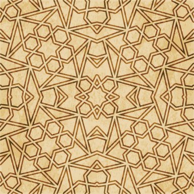 Retro kahverengi Islam sorunsuz geometri desen arka plan Doğu s