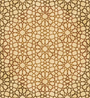 Retro kahverengi Islam sorunsuz geometri desen arka plan Doğu s