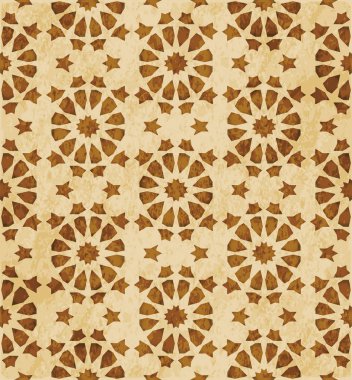 Retro kahverengi Islam sorunsuz geometri desen arka plan Doğu s