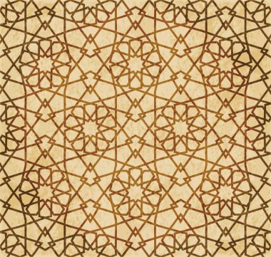Retro kahverengi Islam sorunsuz geometri desen arka plan Doğu s