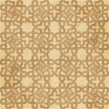 Retro kahverengi Islam sorunsuz geometri desen arka plan Doğu s