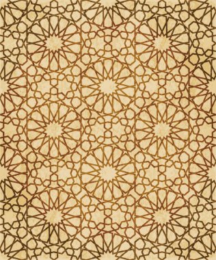 Retro kahverengi Islam sorunsuz geometri desen arka plan Doğu s