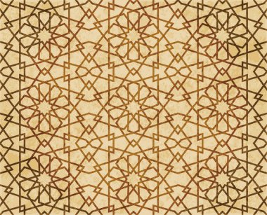 Retro kahverengi Islam sorunsuz geometri desen arka plan Doğu s
