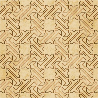 Retro kahverengi Islam sorunsuz geometri desen arka plan Doğu s