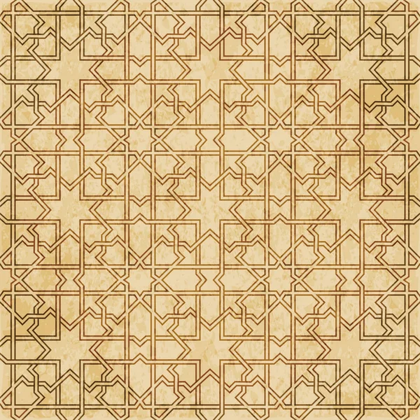 Retro marrón Islam sin costura geometría patrón fondo oriental s — Archivo Imágenes Vectoriales