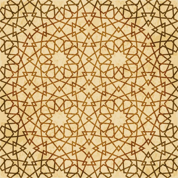 复古棕伊斯兰教无缝几何图案背景东部 s — 图库矢量图片