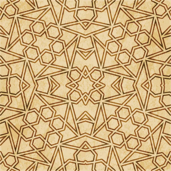 Retro marrom Islã sem costura geometria padrão fundo oriental s — Vetor de Stock