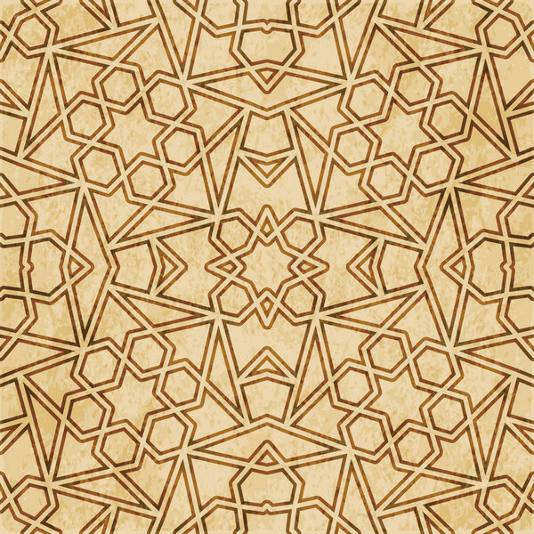 Retro brown Islam seamless geometry pattern background eastern s