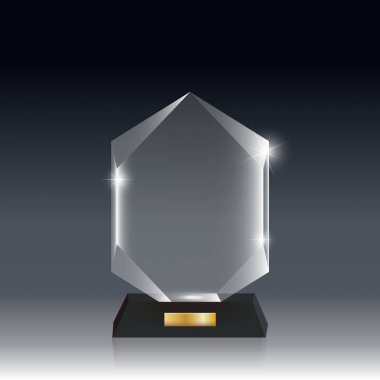 Şeffaf gerçekçi boş vektör akrilik cam kupa Ödülü