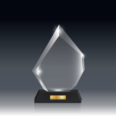 Şeffaf gerçekçi boş vektör akrilik cam kupa Ödülü