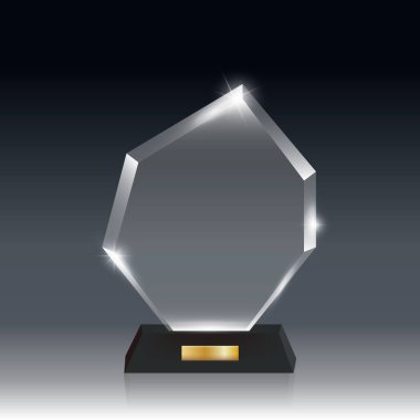 Şeffaf gerçekçi boş vektör akrilik cam kupa Ödülü