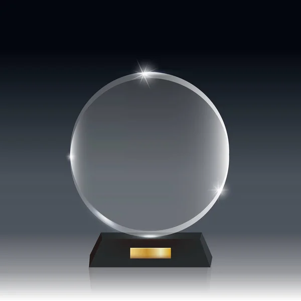 Ρεαλιστική κενό διάνυσμα Ακρυλικό γυαλί τρόπαιο βραβείο σκούρο γκρι bg_0 — Διανυσματικό Αρχείο