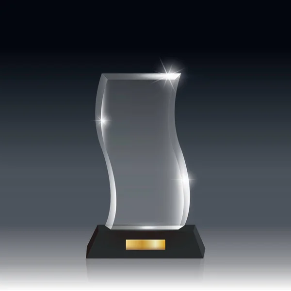 Verre acrylique vectoriel blanc réaliste Trophée Gris foncé bg _ 2 — Image vectorielle