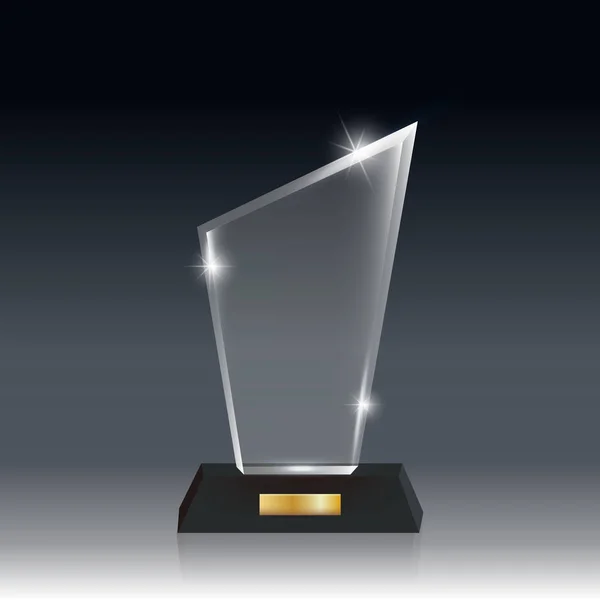 Verre acrylique vectoriel blanc réaliste Trophée Gris foncé bg _ 2 — Image vectorielle