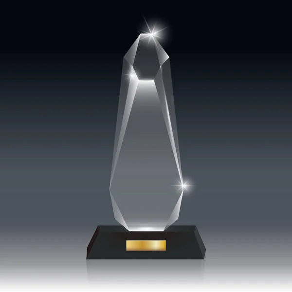 Premio per il trofeo in vetro acrilico bianco realistico grigio scuro bg _ 4 — Vettoriale Stock