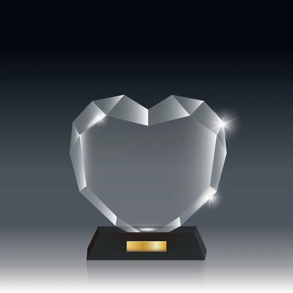 Verre acrylique vectoriel blanc réaliste Trophée Gris foncé bg _ 6 — Image vectorielle