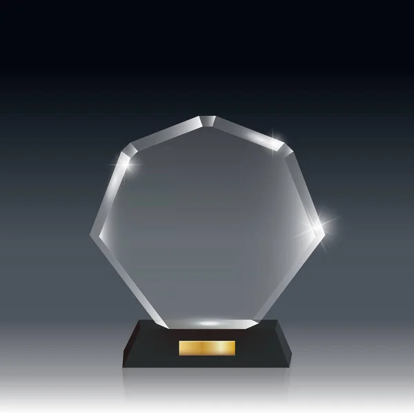 Verre acrylique vectoriel blanc réaliste Trophée Gris foncé bg _ 9 — Image vectorielle