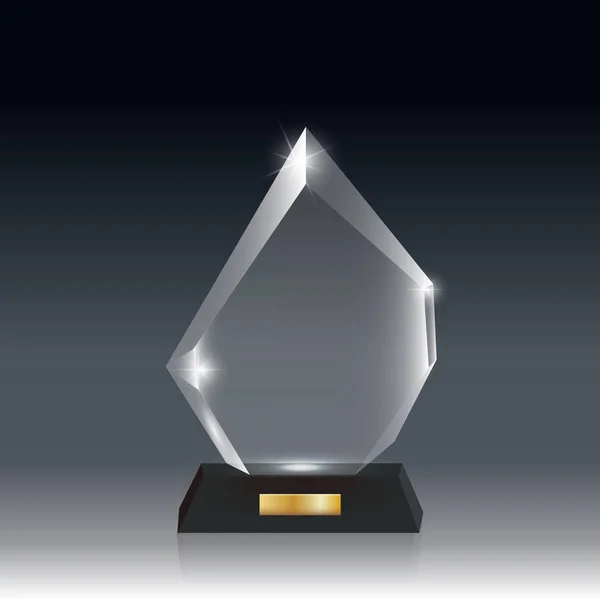 Award Trophy akrylové sklo transparentní realistické prázdný vektor — Stockový vektor