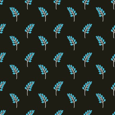 Vektör damasko Dikişsiz desen arka plan doğa mavi yaprak