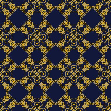 Vektör damasko Dikişsiz desen arka plan sarmal eğri onay cro