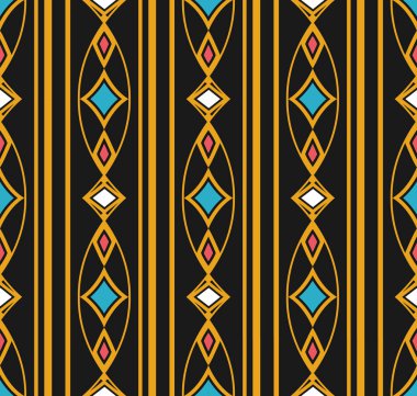 Vektör damasko Dikişsiz desen arka plan oval eğri altın haç 