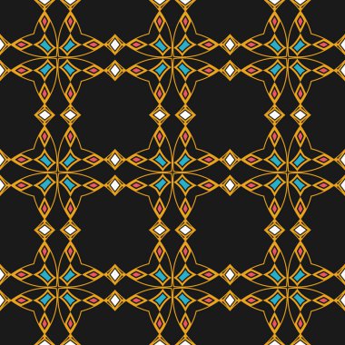 Vektör damasko Dikişsiz desen arka plan eğrisi çokgen çapraz gitmek