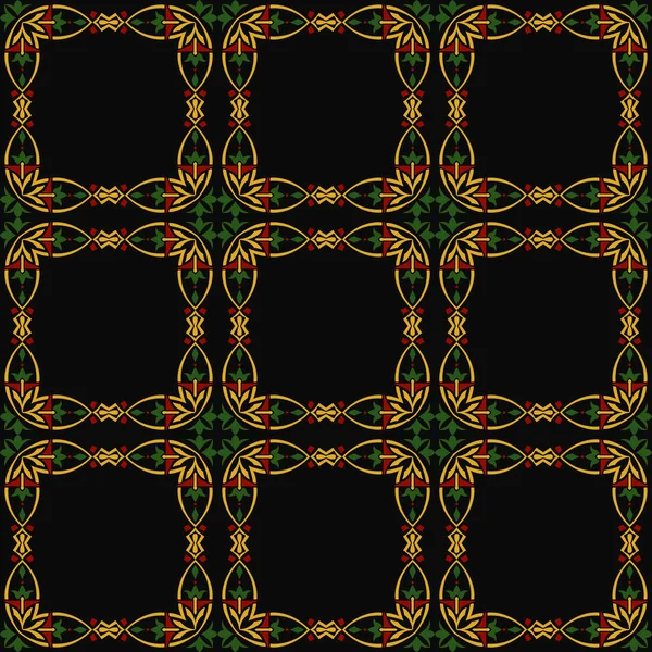 Vecteur damassé sans couture motif fond carré courbe ronde cro — Image vectorielle