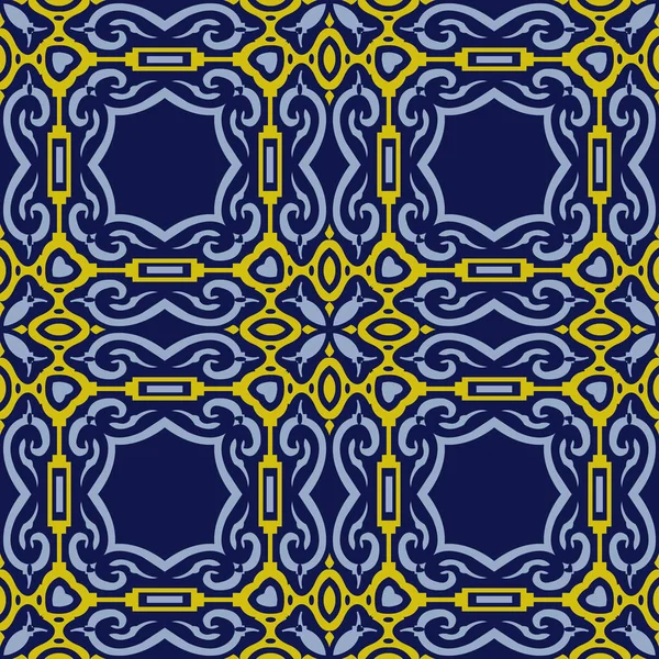 Vecteur damassé sans couture motif fond polygone spirale courbe s — Image vectorielle
