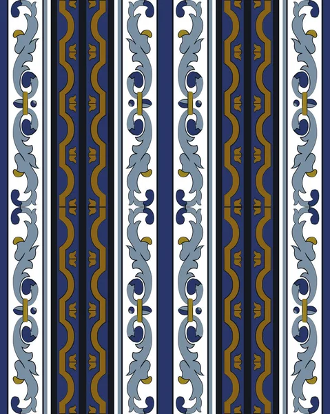 Vektor damask pola latar belakang kurva spiral cross blu - Stok Vektor