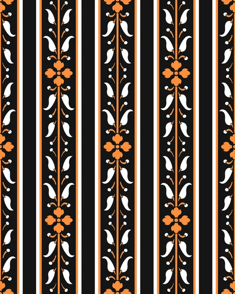 Vector damasco patrón sin costuras fondo naranja flor recta — Vector de stock