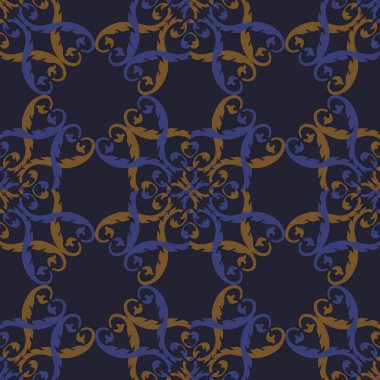 Vektör damasko Dikişsiz desen arka plan sarmal eğri pla çapraz