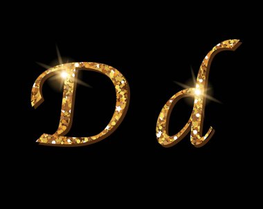 Shinning altın lüks tipografik alfabesi metin kelime yazı tipleri