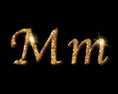 Shinning altın lüks tipografik alfabesi metin kelime yazı tipleri