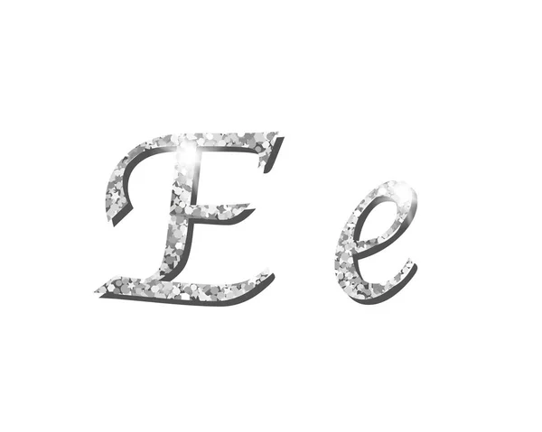 Gümüş shinning lüks tipografik alfabesi metin kelime yazı tipleri — Stok Vektör