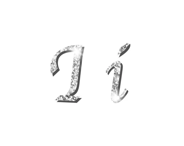 Zilveren shinning luxe typografische alfabet woord tekstlettertypen — Stockvector