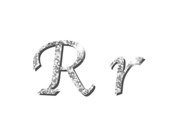 Brillo plata lujo alfabeto tipográfico palabra fuentes de texto — Archivo Imágenes Vectoriales